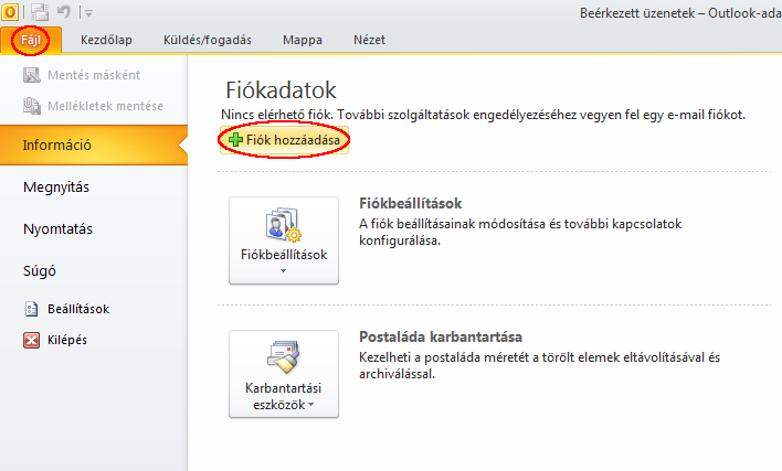 Outlook beállítása az akadémiai hálózatban 1