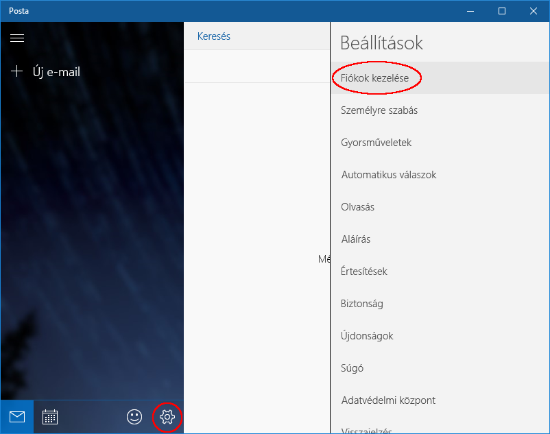Windows Posta beállítása az akadémiai hálózatban 1