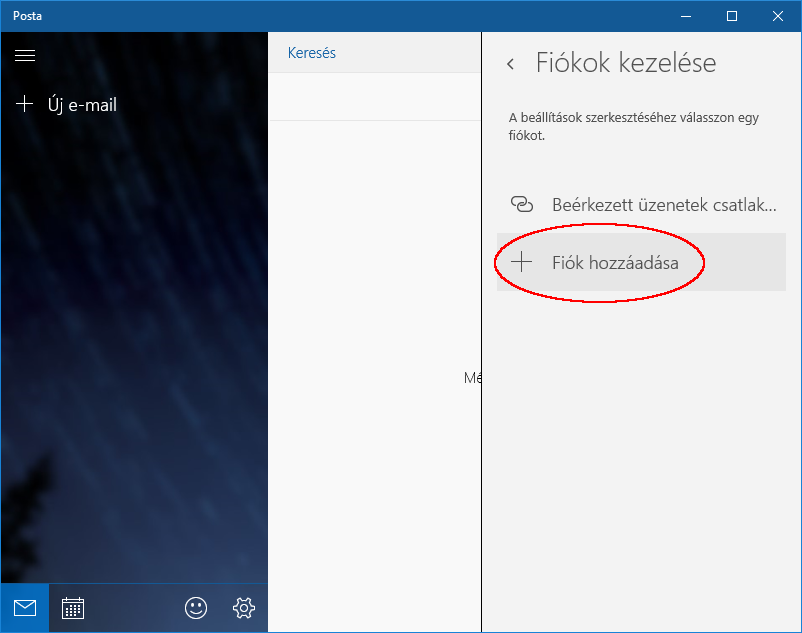 Windows Posta beállítása az akadémiai hálózatban 2