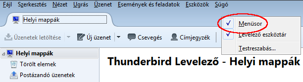 Thunderbird beállítása az akadémiai hálózatban 1