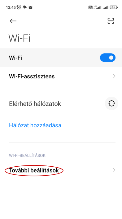 További beállítások