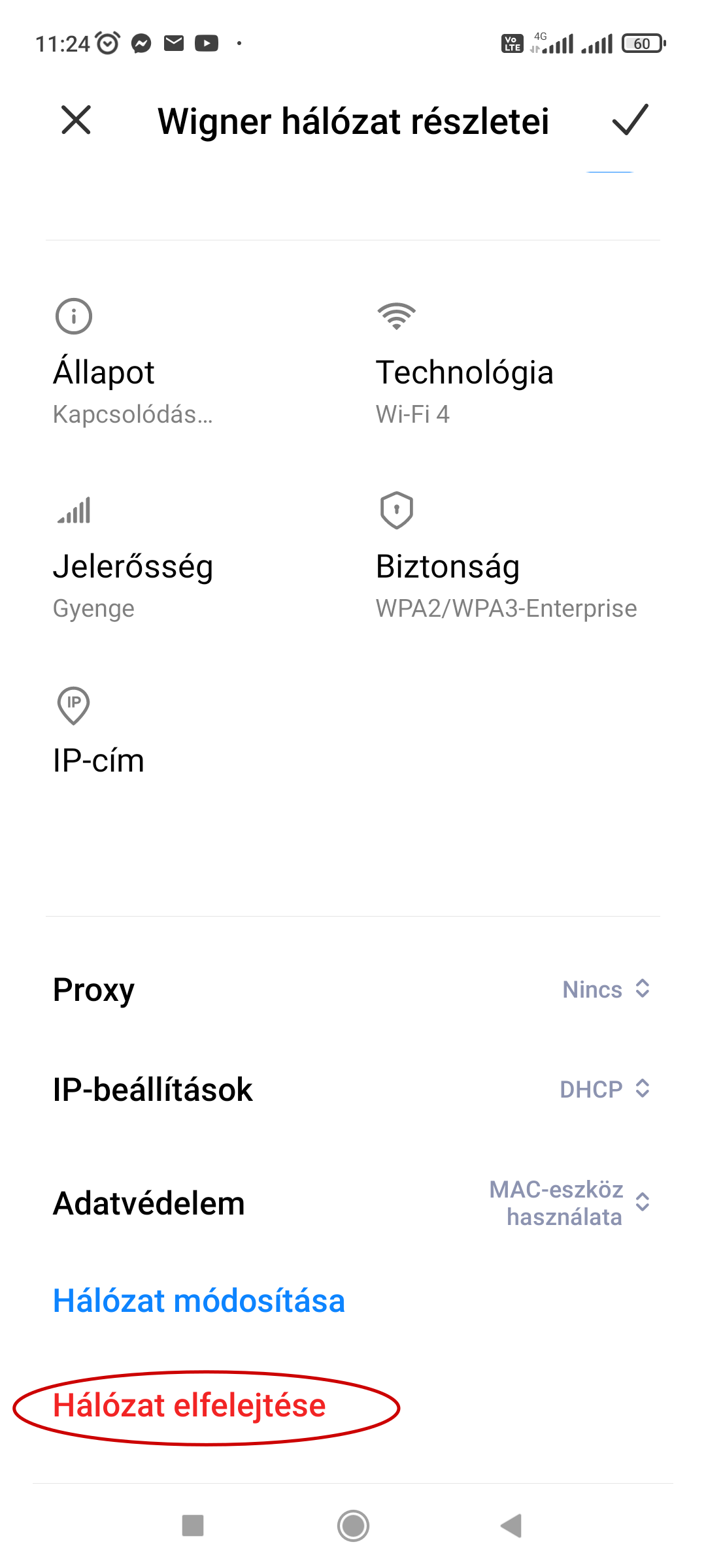 Hálózat elflejtése