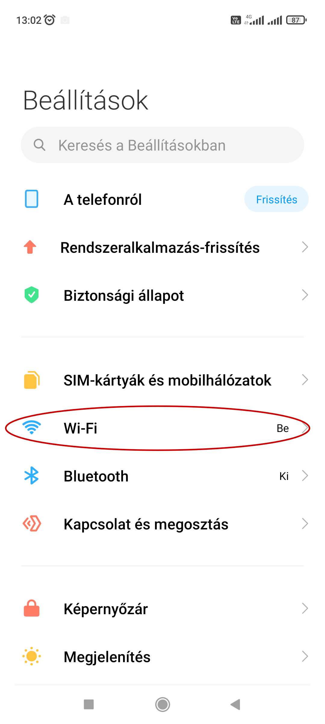beállítás kezdő