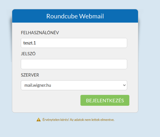 ruondcube sikertelen bejelentkezés