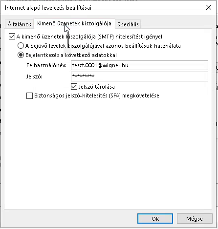 kimenő üzenetek