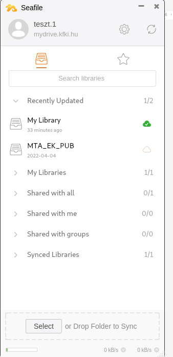 kliens felület