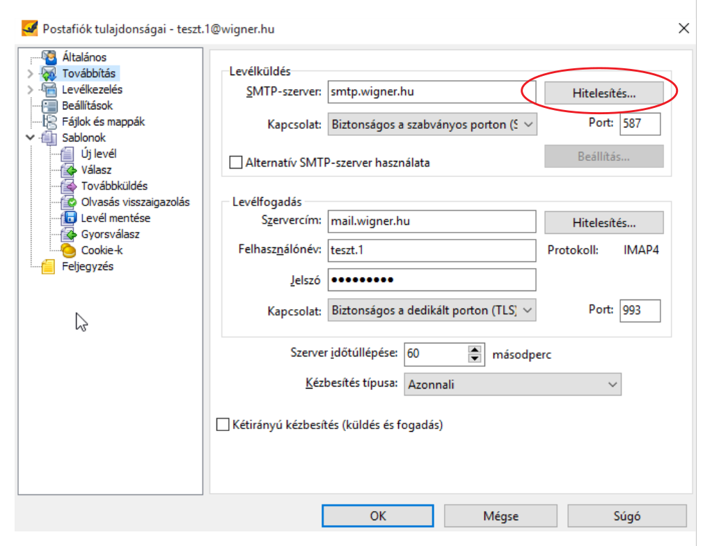 smtp hitelesítés